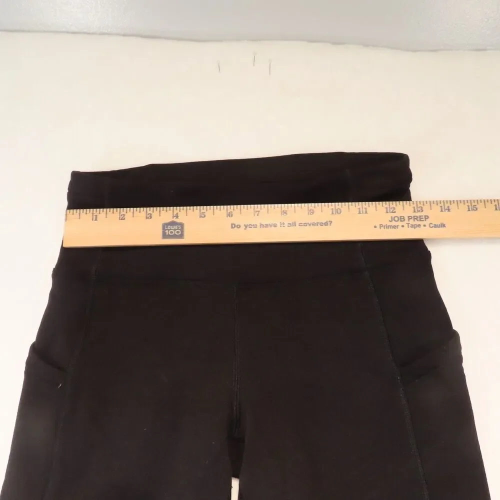 Athleta Altitude Stash Tight Leggings XS Black Polartec Powerstretch Fleece Pock
